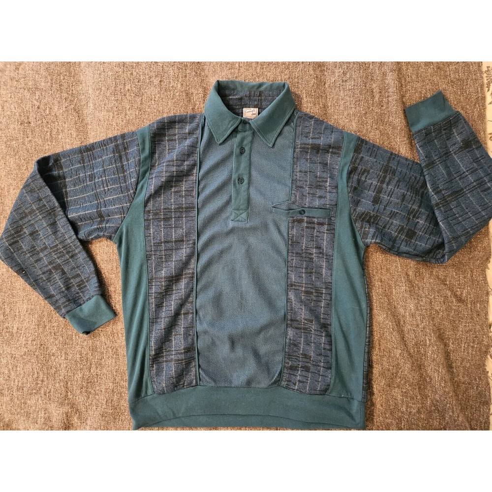 HABAND Casual Joe polo shirt Men's Med. colorblock leisure dad Sopranos VINTAGE